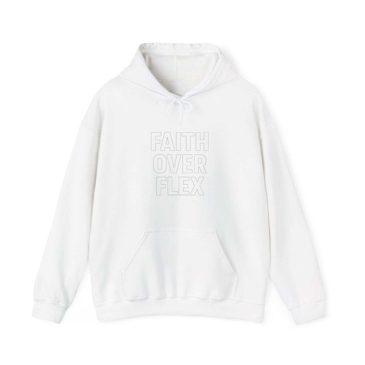 Faith Over Flex™ Hoodie – Unisex Christian Streetwear