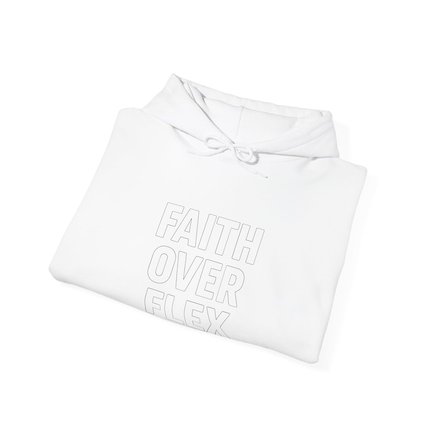 Faith Over Flex™ Hoodie – Unisex Christian Streetwear