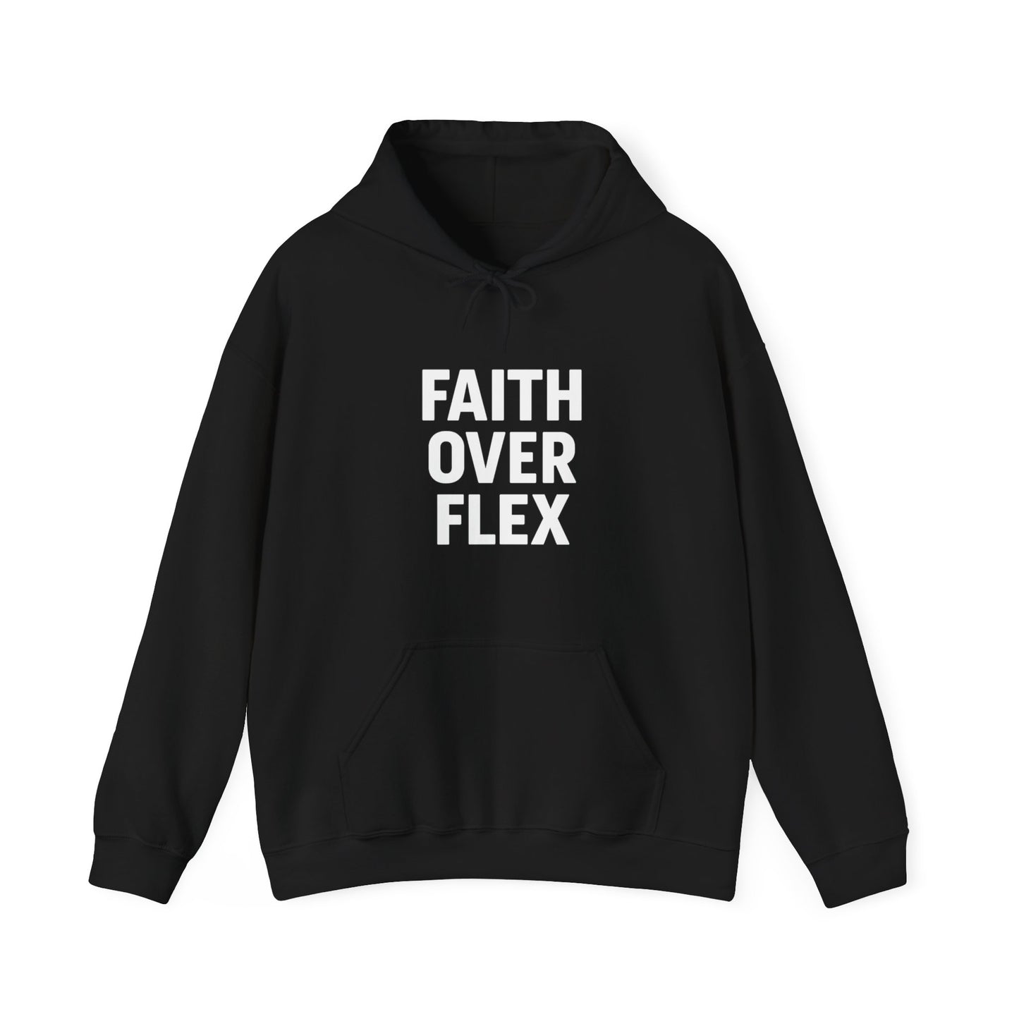 Faith Over Flex™ Hoodie – Unisex Christian Streetwear