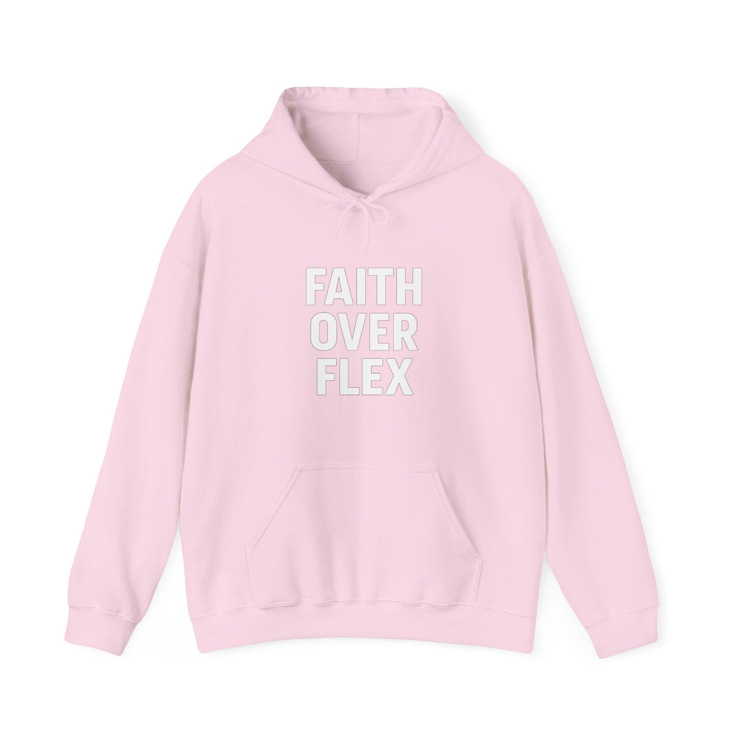 Faith Over Flex™ Hoodie – Unisex Christian Streetwear