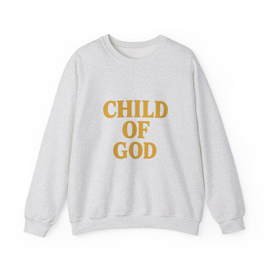 Child of God Embroidered Crewneck – Gold Edition Faithwear