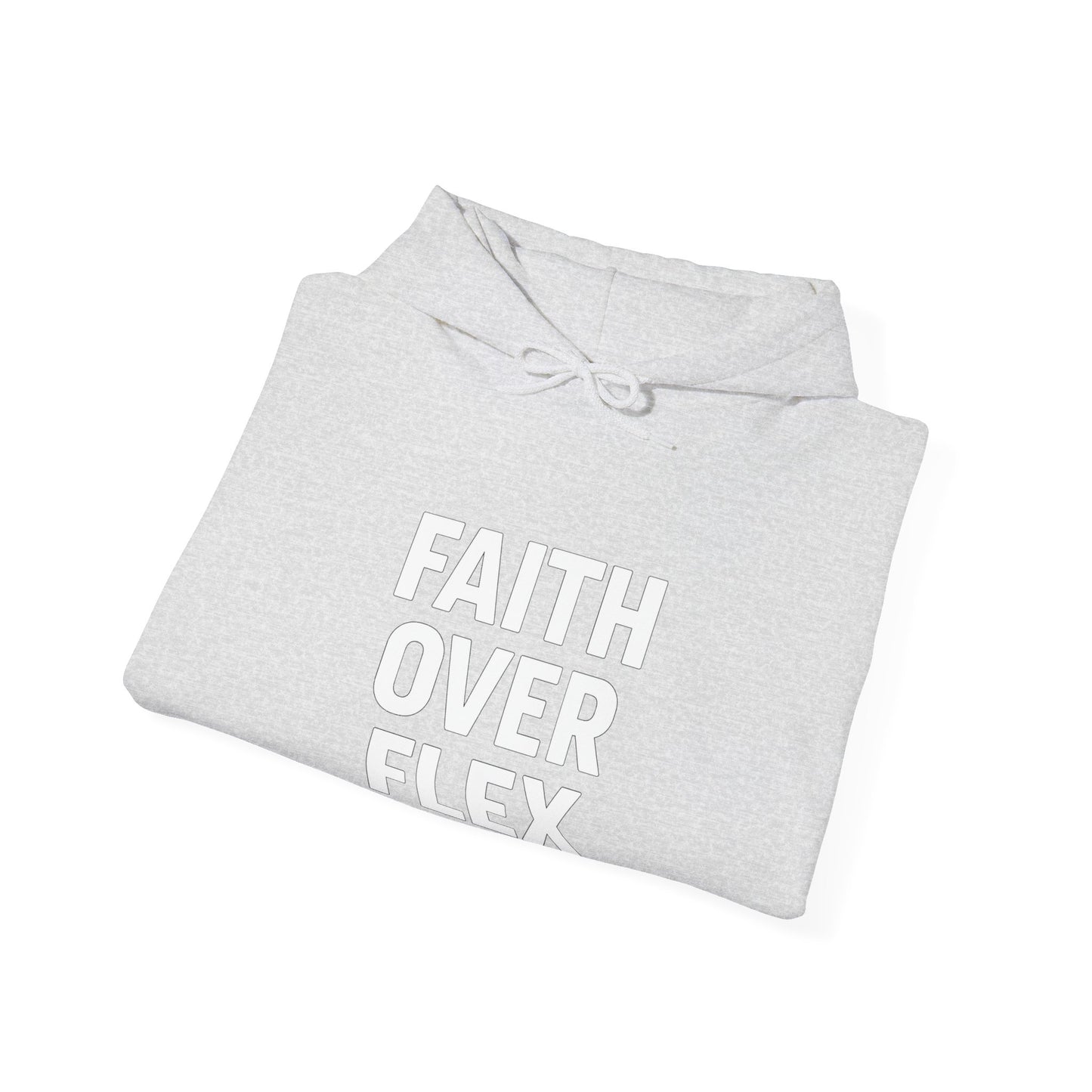 Faith Over Flex™ Hoodie – Unisex Christian Streetwear