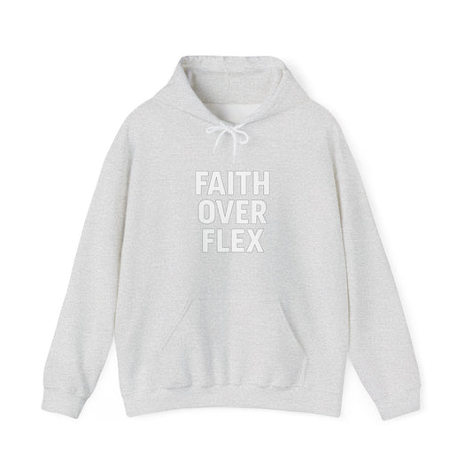Faith Over Flex™ Hoodie – Unisex Christian Streetwear