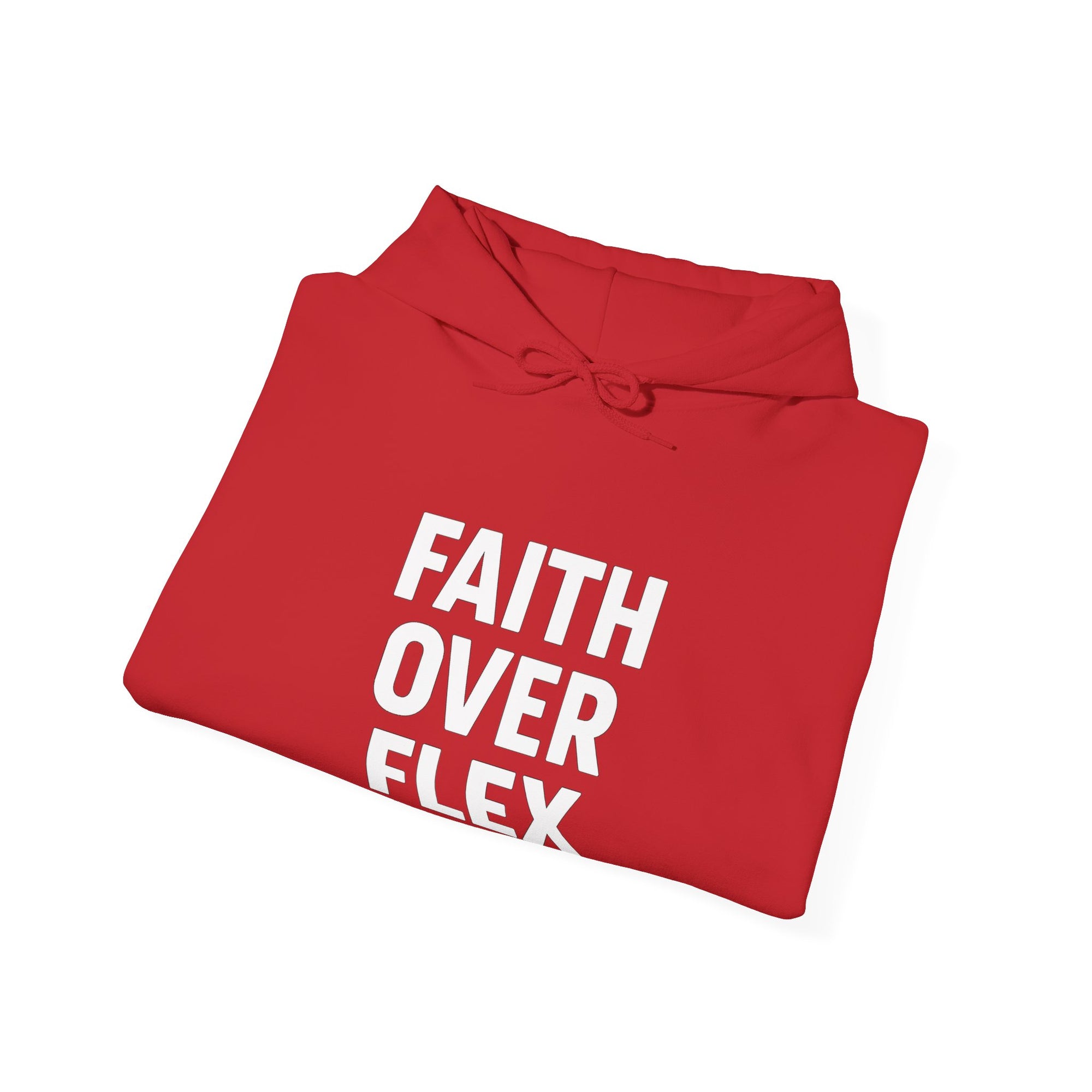 Faith Over Flex™ Hoodie – Unisex Christian Streetwear