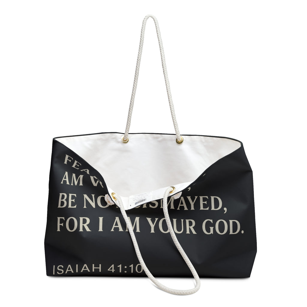 Scripture Weekender Bag – Isaiah 41:10 Travel Tote