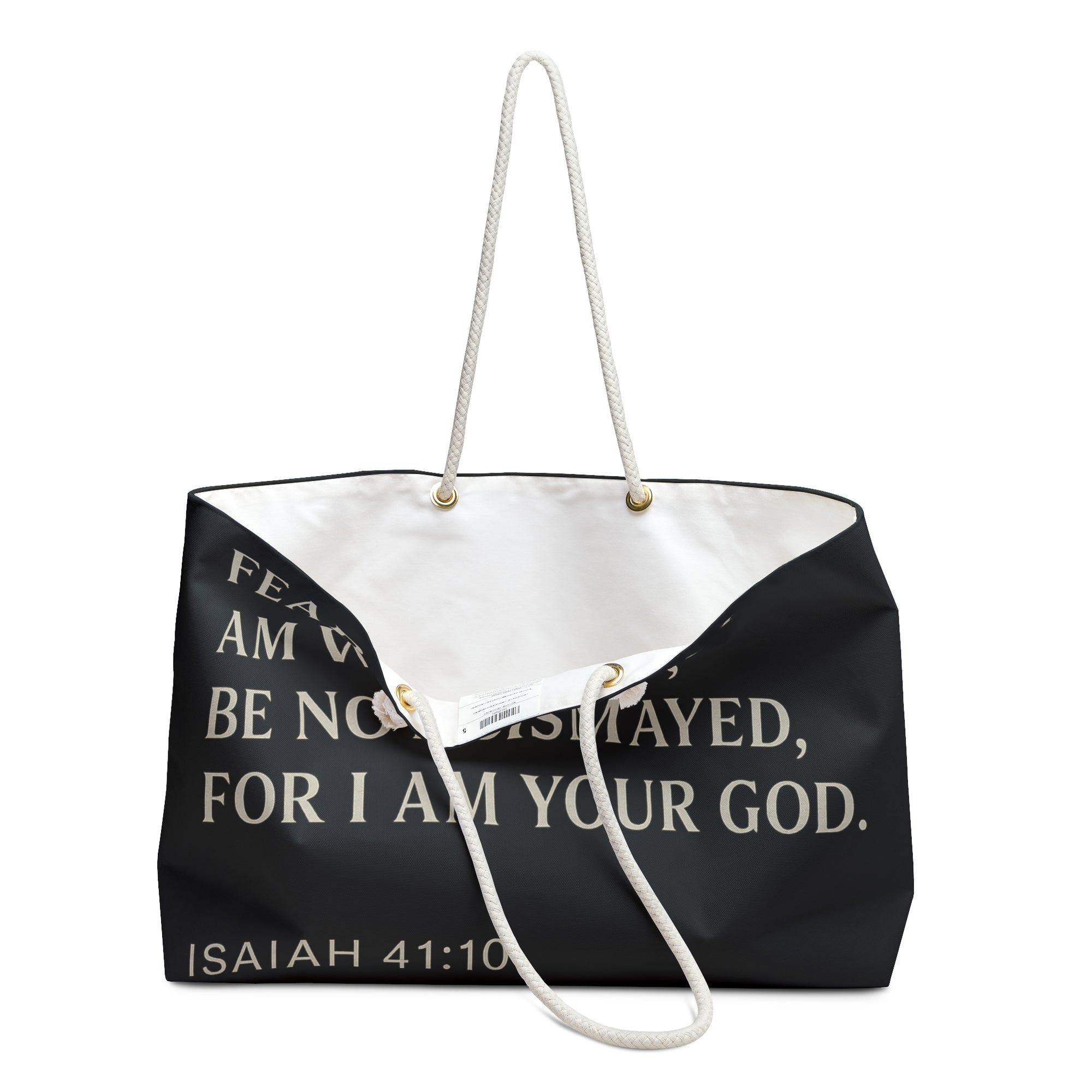 Scripture Weekender Bag – Isaiah 41:10 Travel Tote