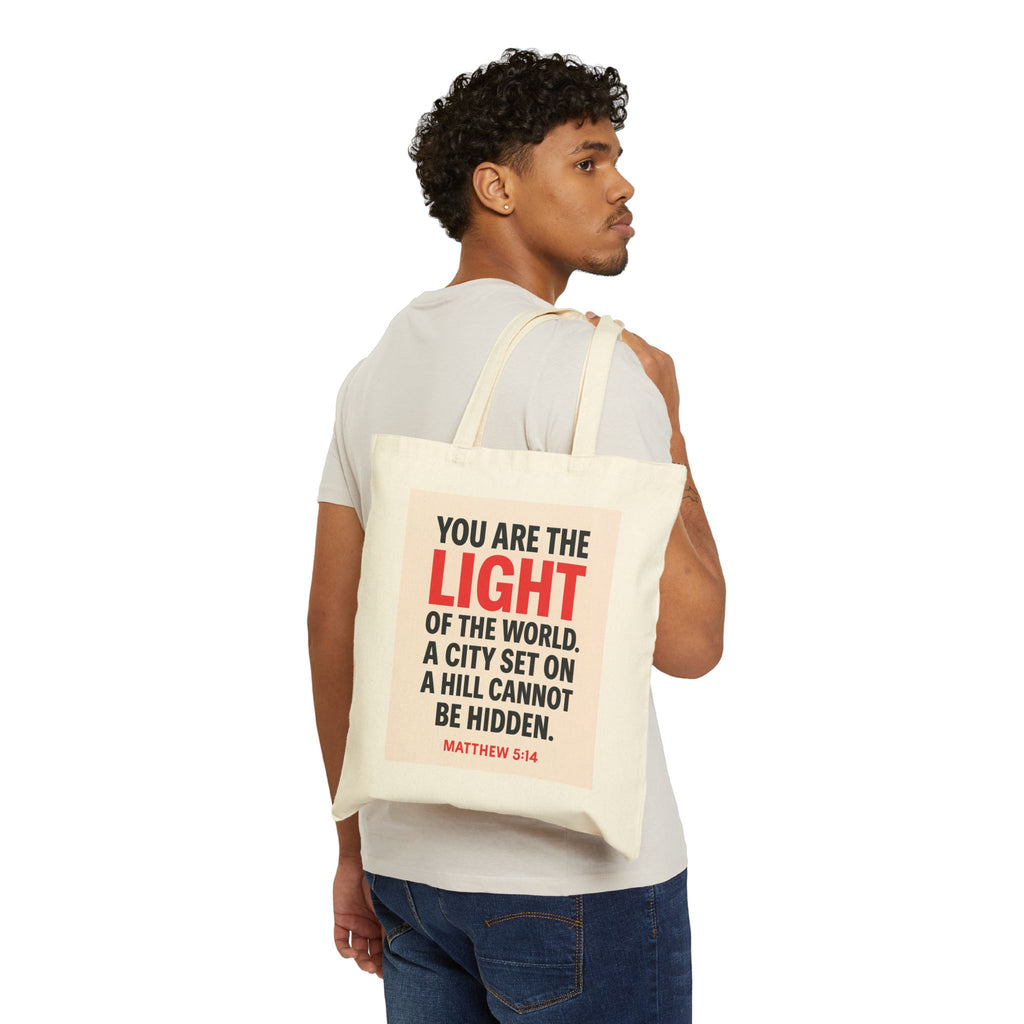 You Are the Light – Bible Verse Cotton Tote Bag