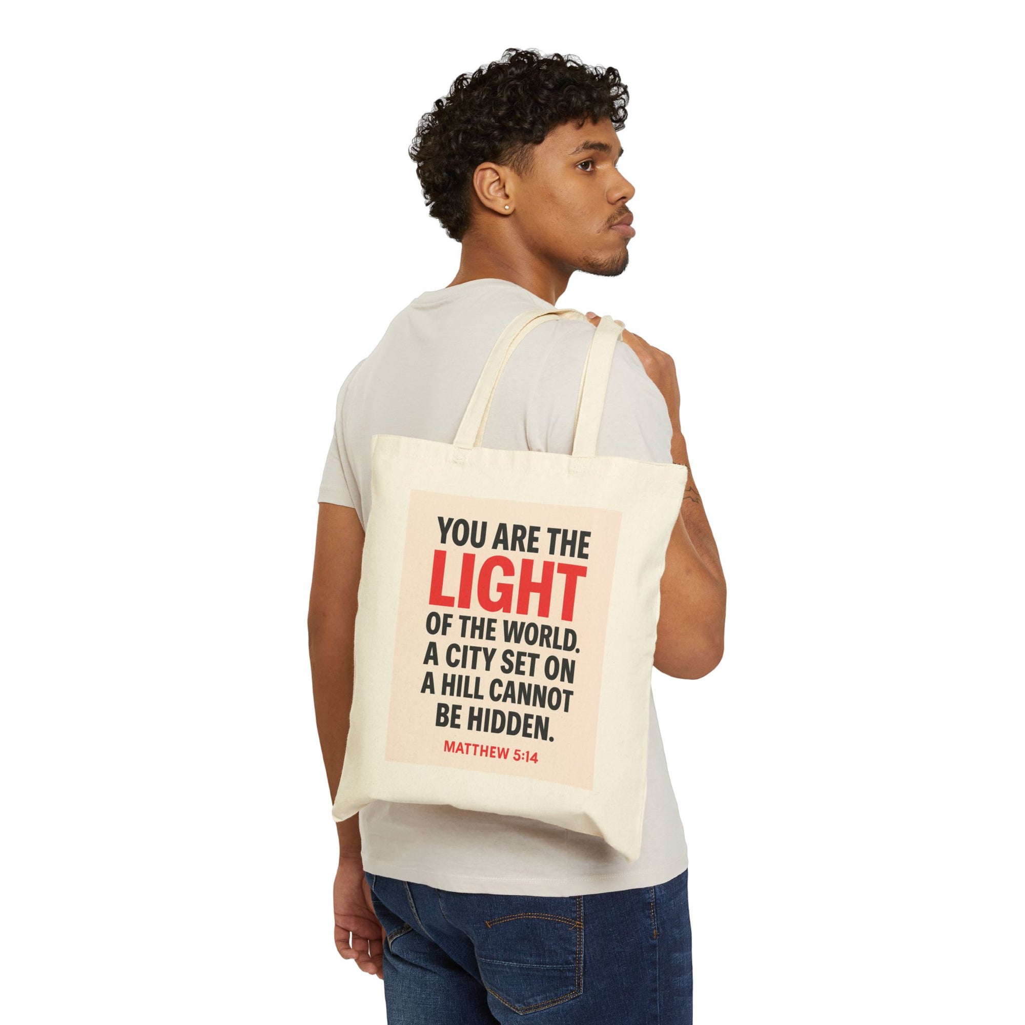 You Are the Light – Bible Verse Cotton Tote Bag