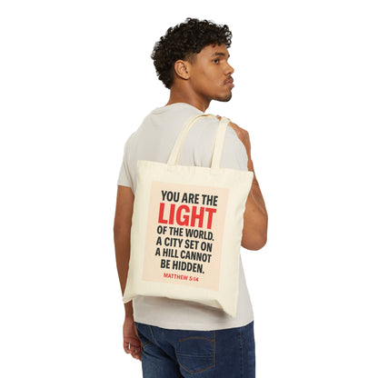 You Are the Light – Bible Verse Cotton Tote Bag