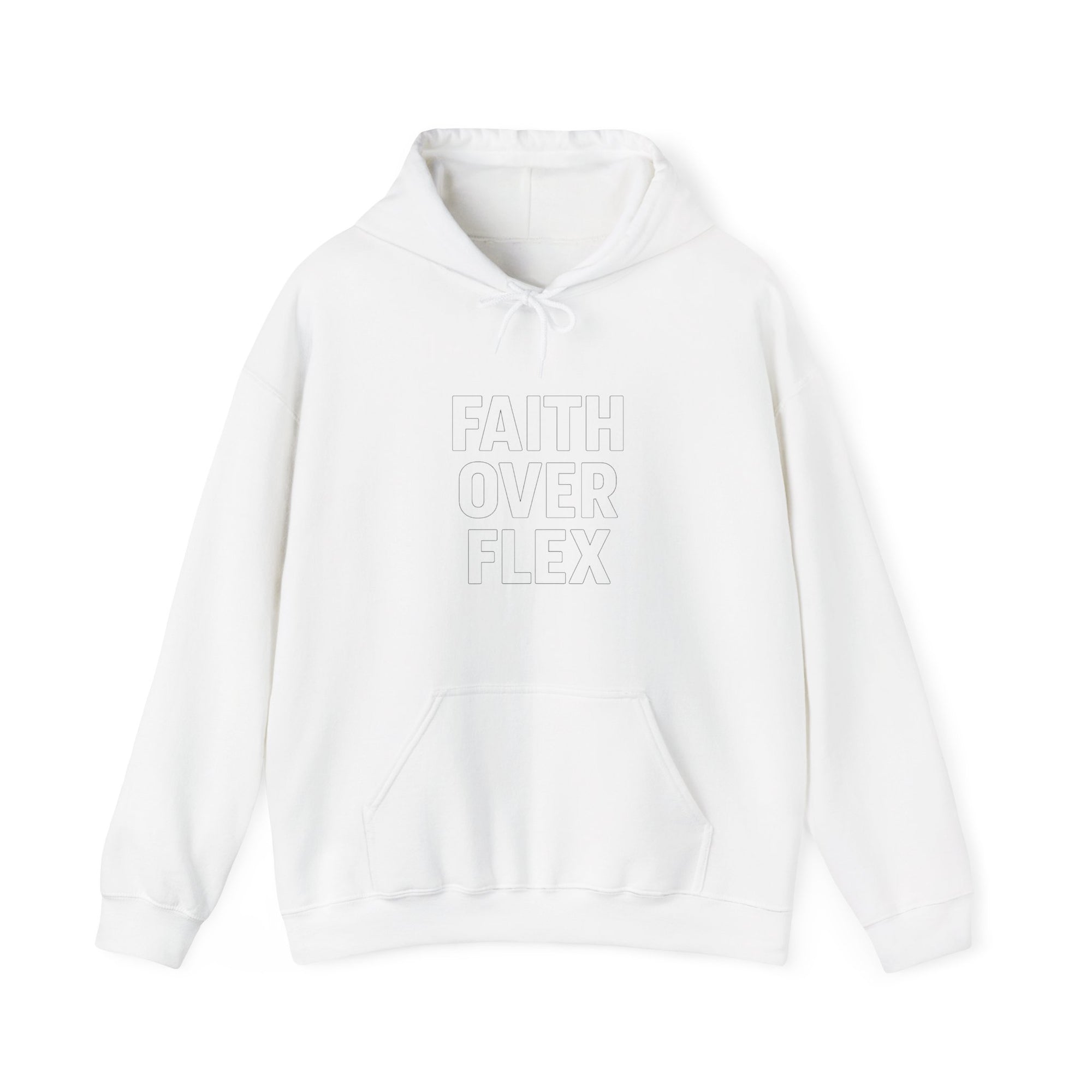 Faith Over Flex™ Hoodie – Unisex Christian Streetwear