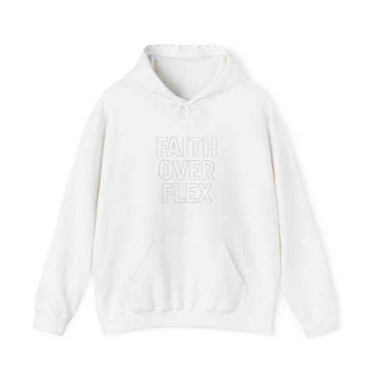 Faith Over Flex™ Hoodie – Unisex Christian Streetwear