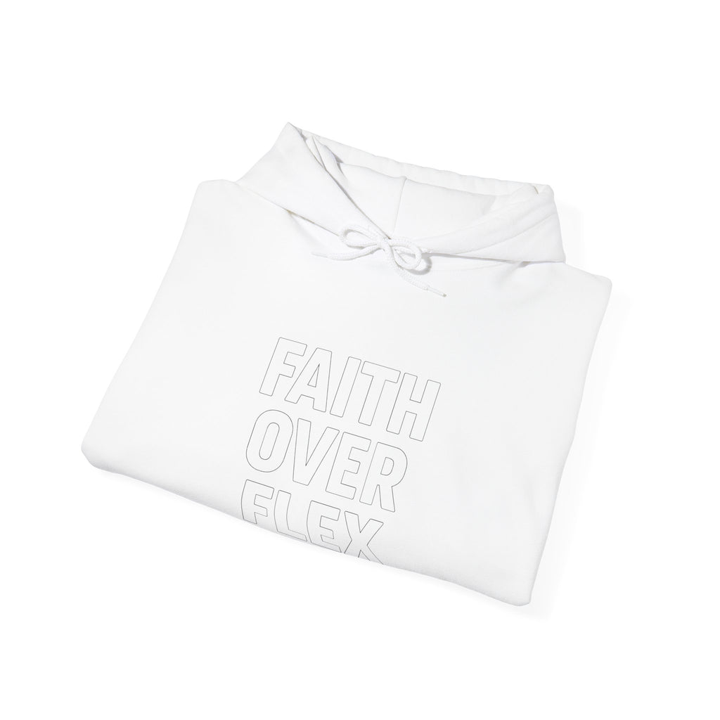 Faith Over Flex™ Hoodie – Unisex Christian Streetwear