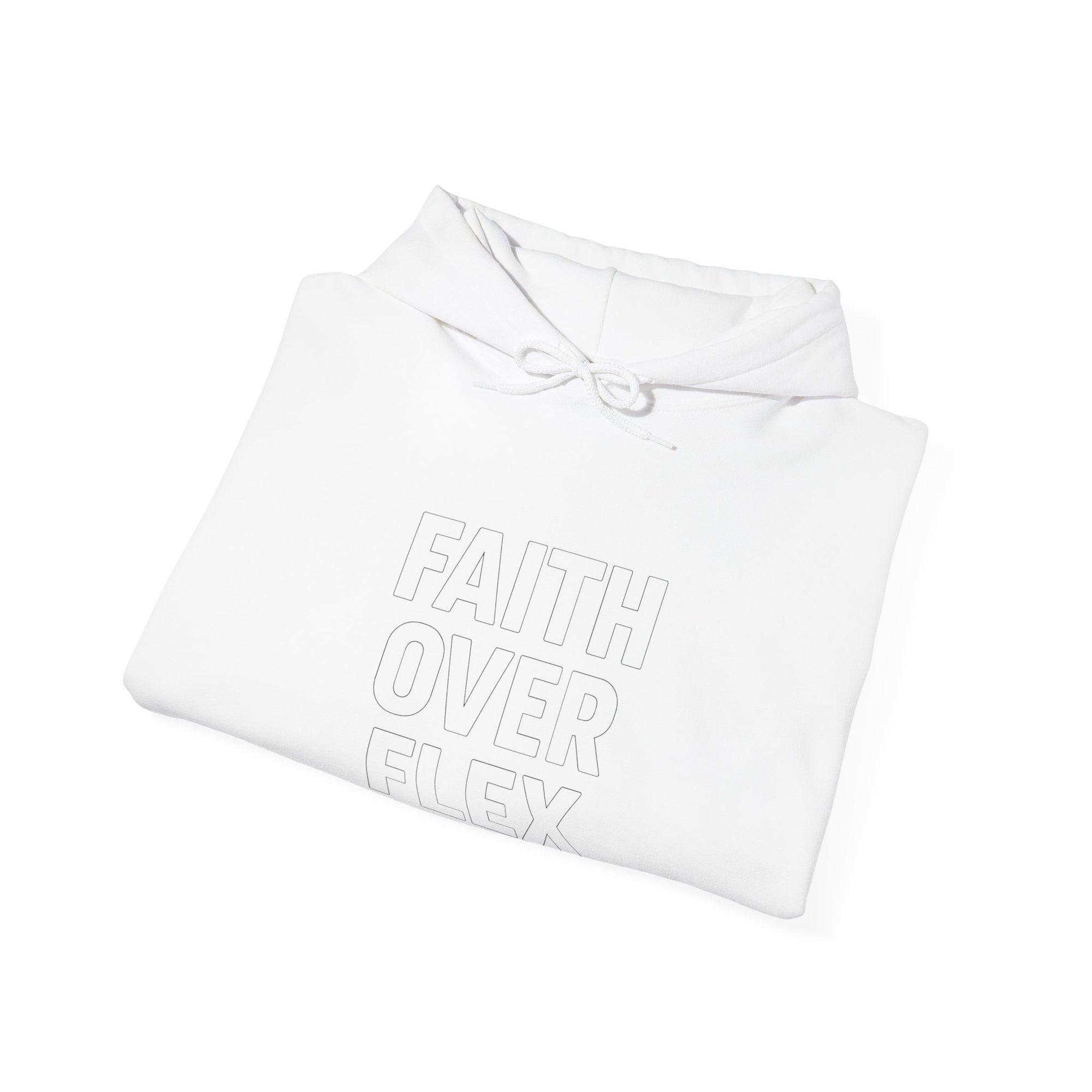 Faith Over Flex™ Hoodie – Unisex Christian Streetwear