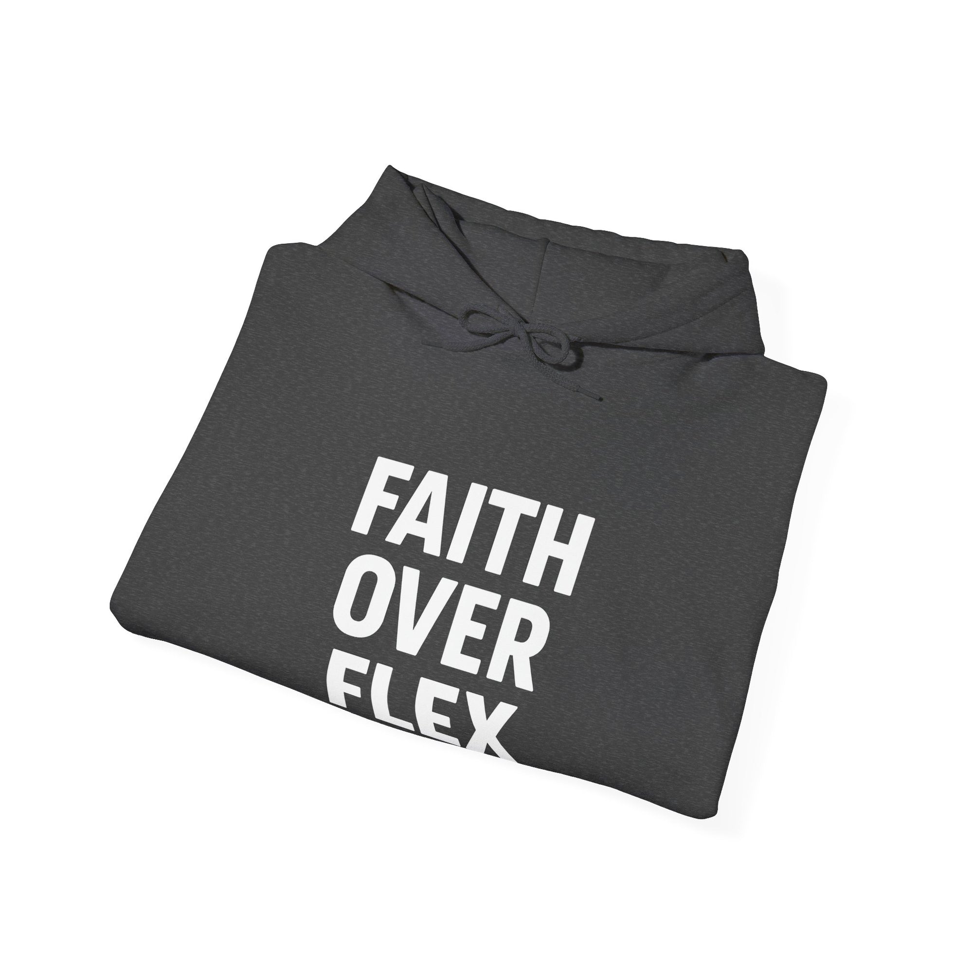 Faith Over Flex™ Hoodie – Unisex Christian Streetwear