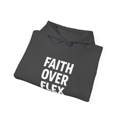 Faith Over Flex™ Hoodie – Unisex Christian Streetwear