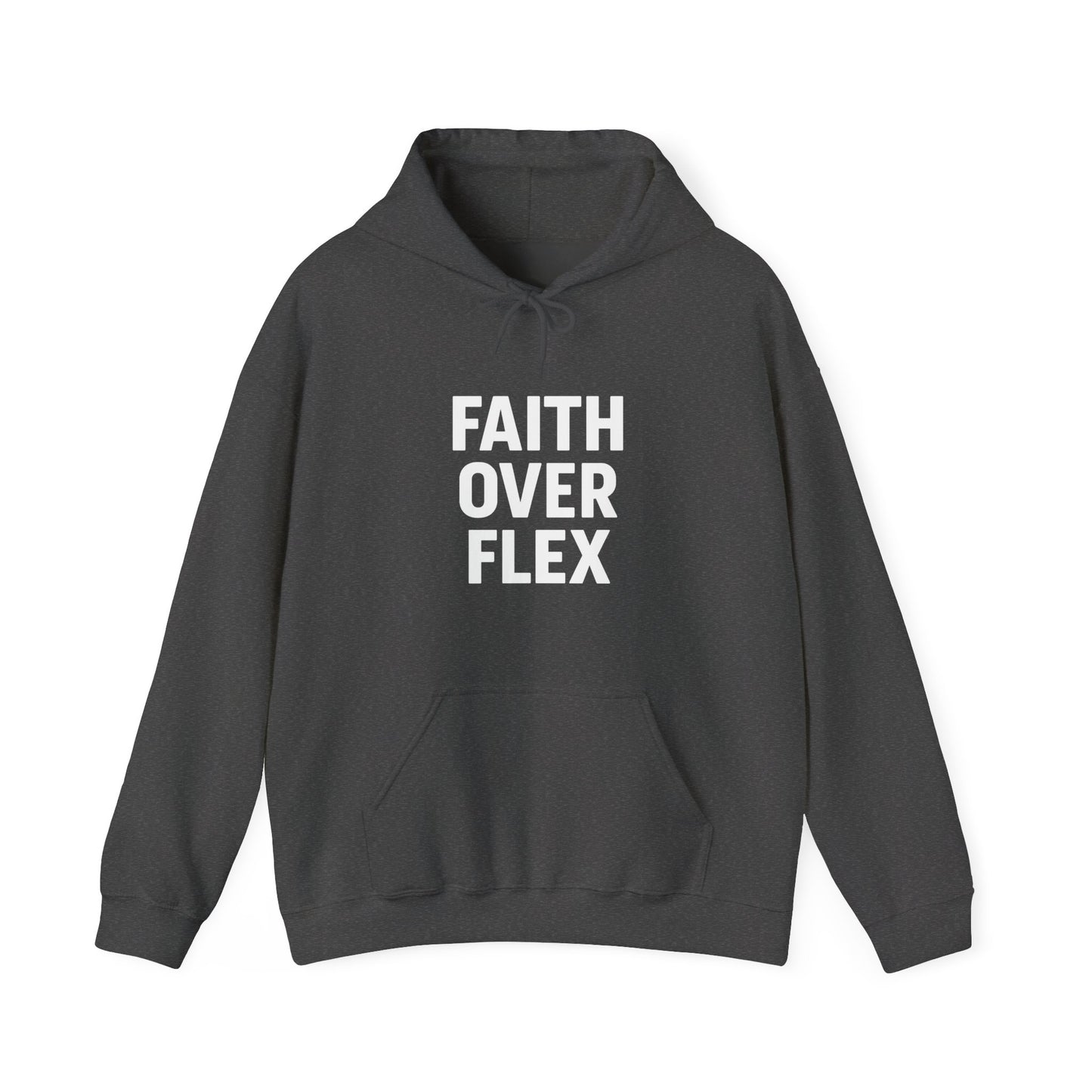 Faith Over Flex™ Hoodie – Unisex Christian Streetwear