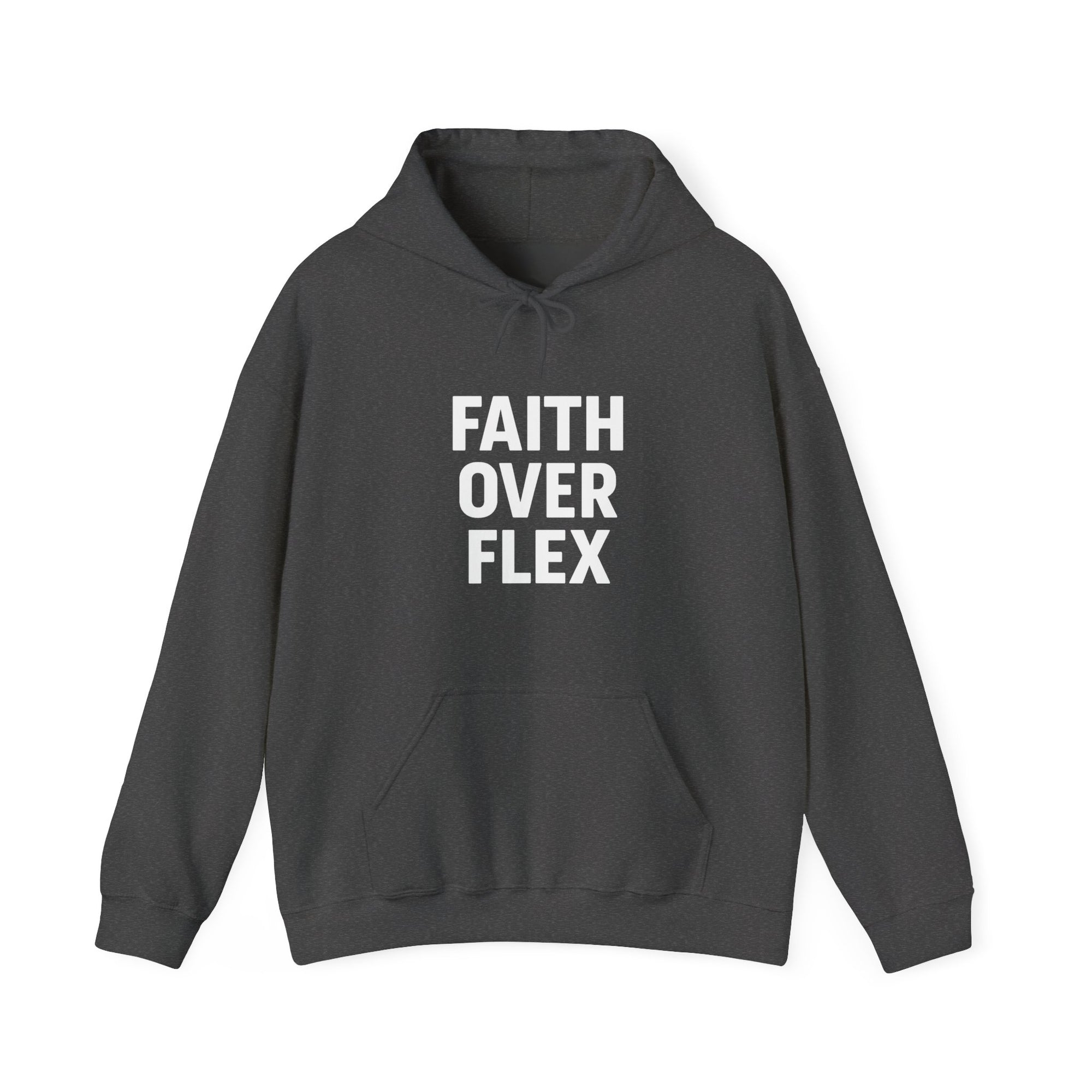 Faith Over Flex™ Hoodie – Unisex Christian Streetwear