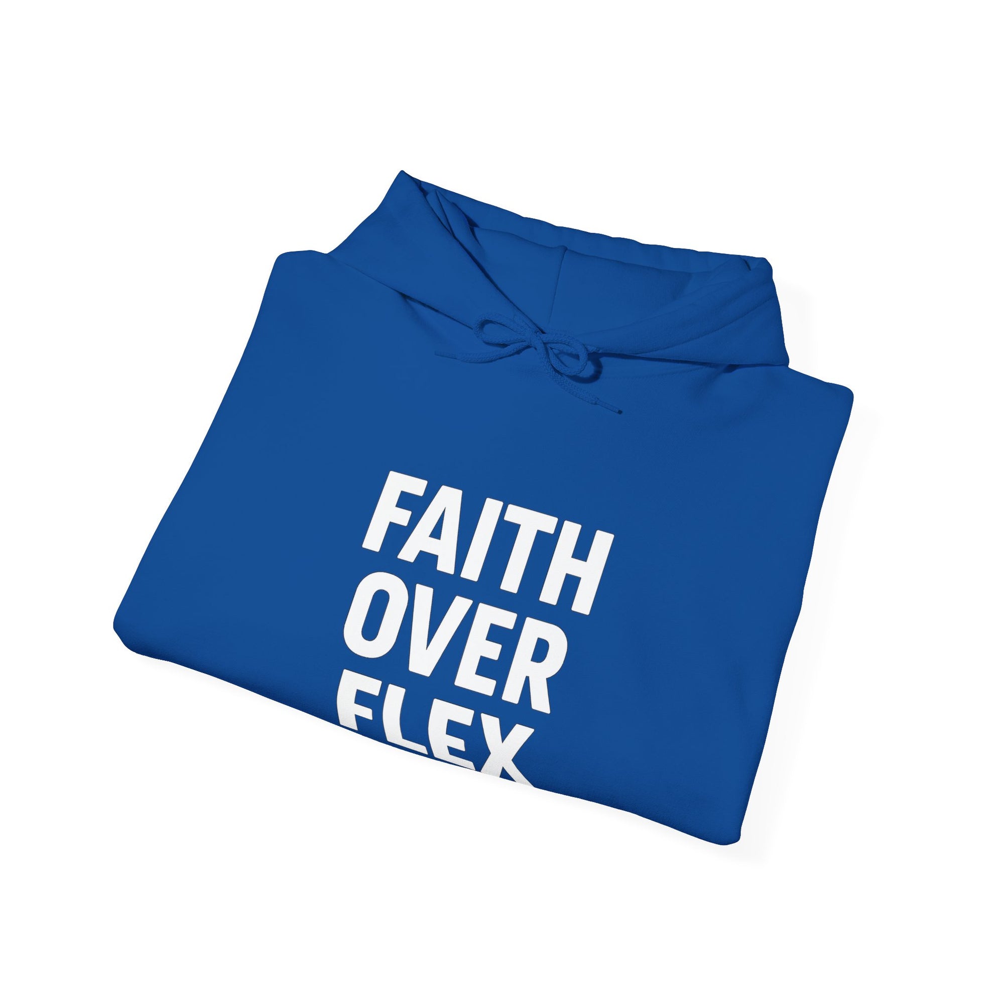 Faith Over Flex™ Hoodie – Unisex Christian Streetwear