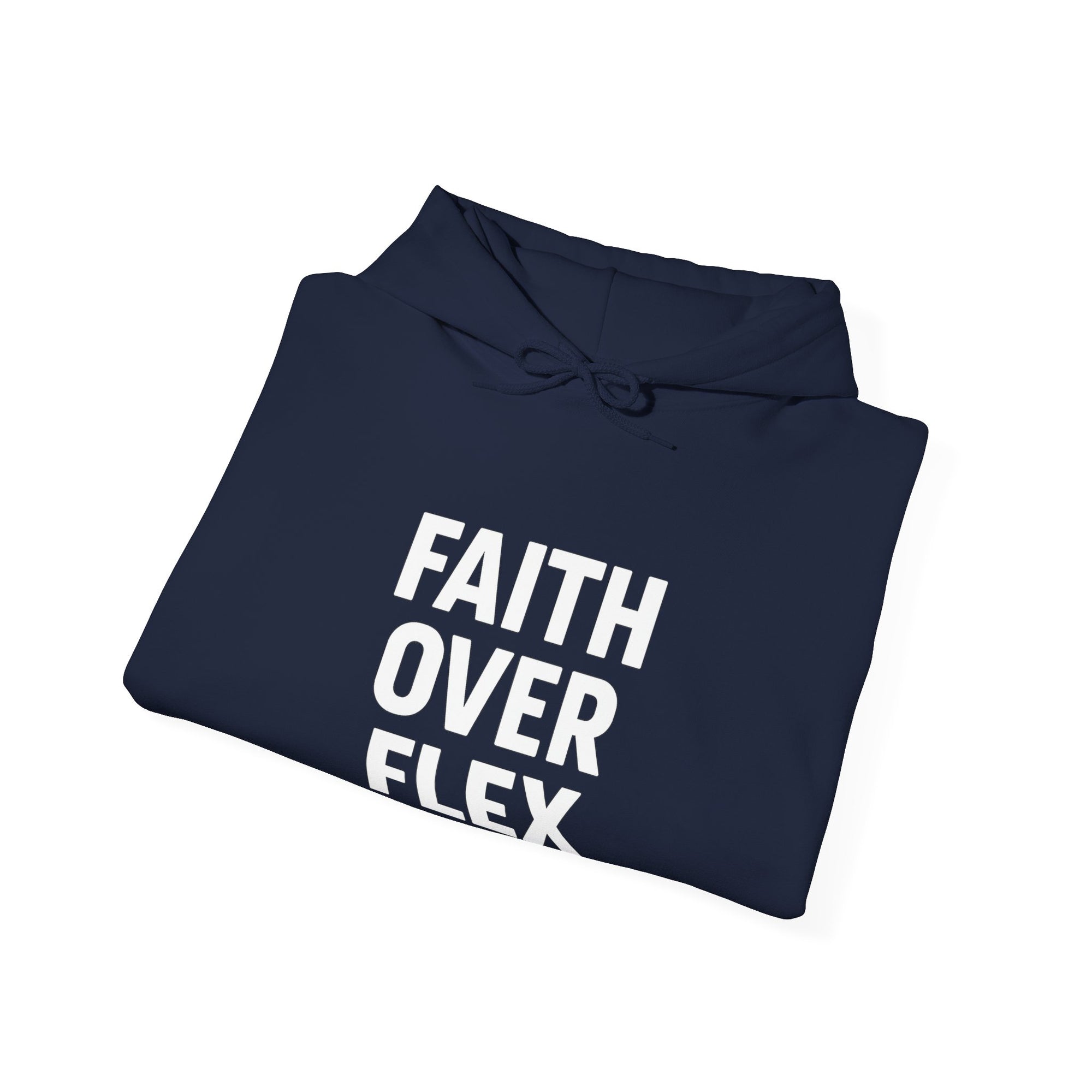 Faith Over Flex™ Hoodie – Unisex Christian Streetwear