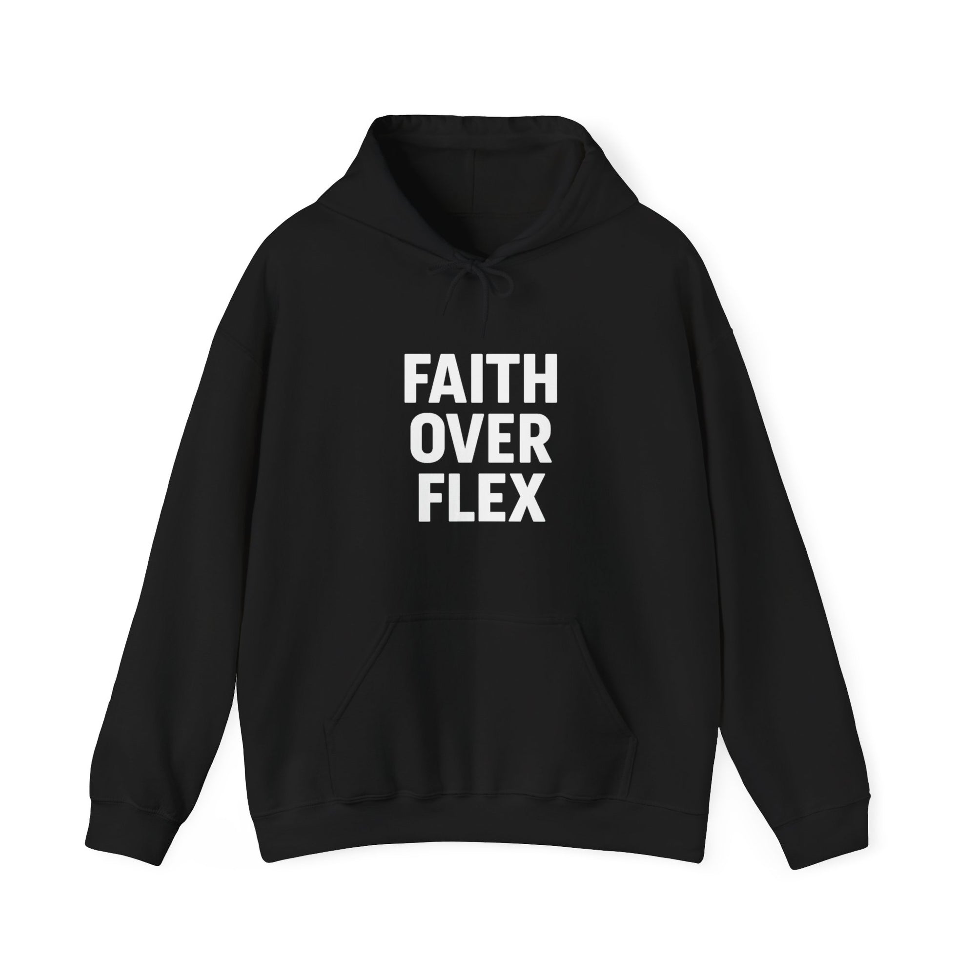Faith Over Flex™ Hoodie – Unisex Christian Streetwear