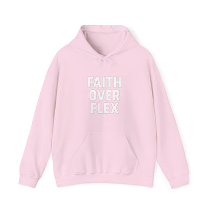 Faith Over Flex™ Hoodie – Unisex Christian Streetwear
