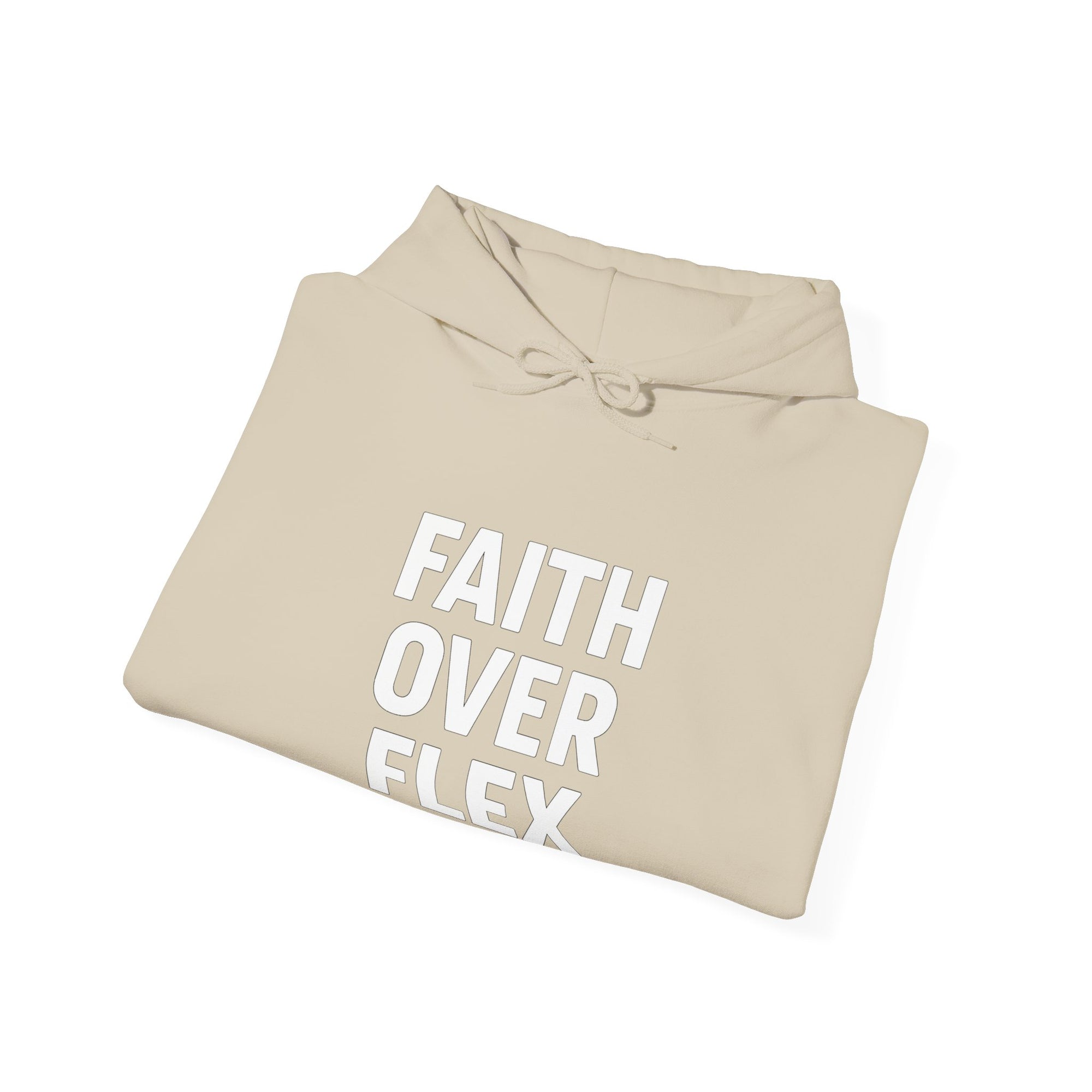 Faith Over Flex™ Hoodie – Unisex Christian Streetwear