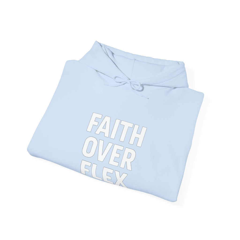 Faith Over Flex™ Hoodie – Unisex Christian Streetwear