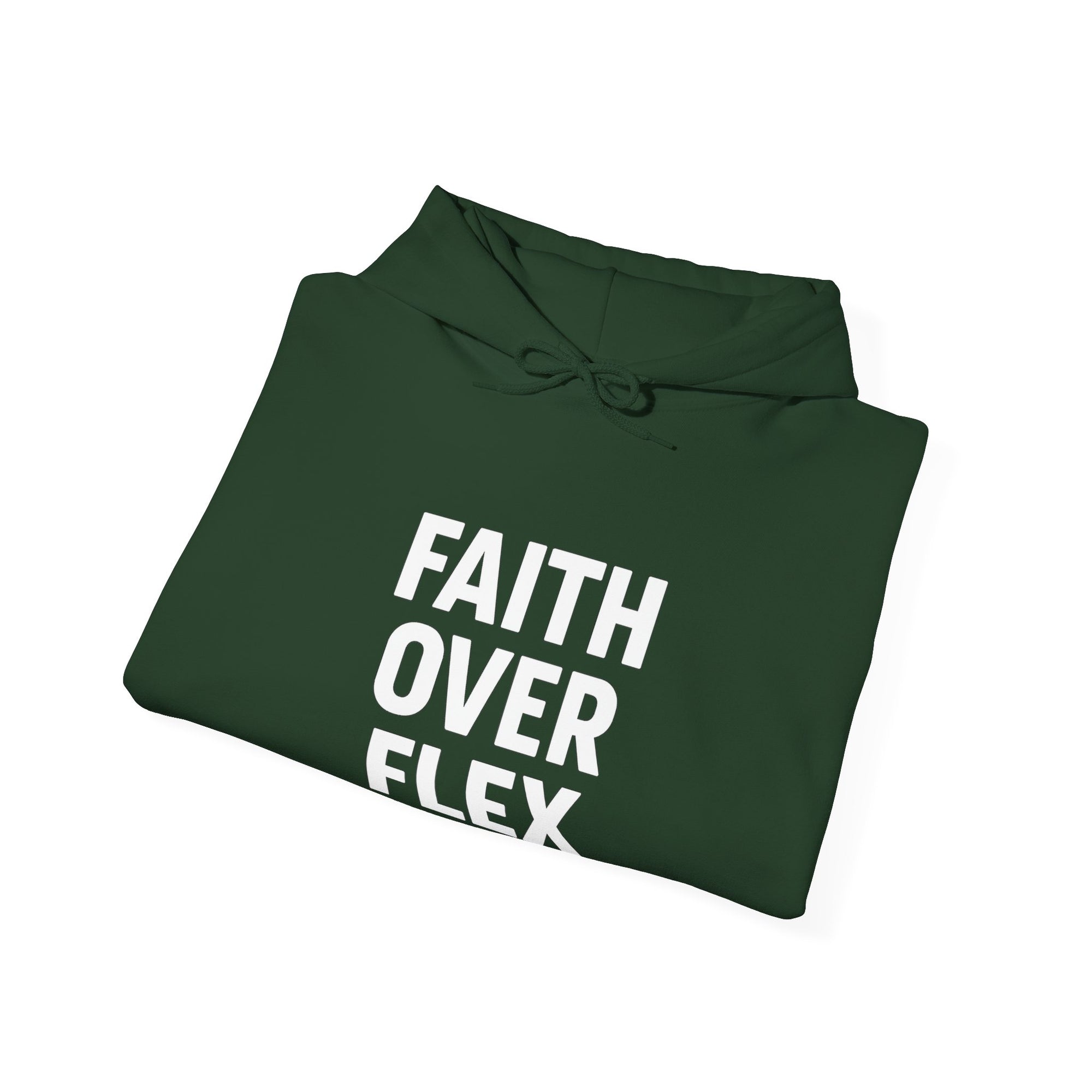 Faith Over Flex™ Hoodie – Unisex Christian Streetwear