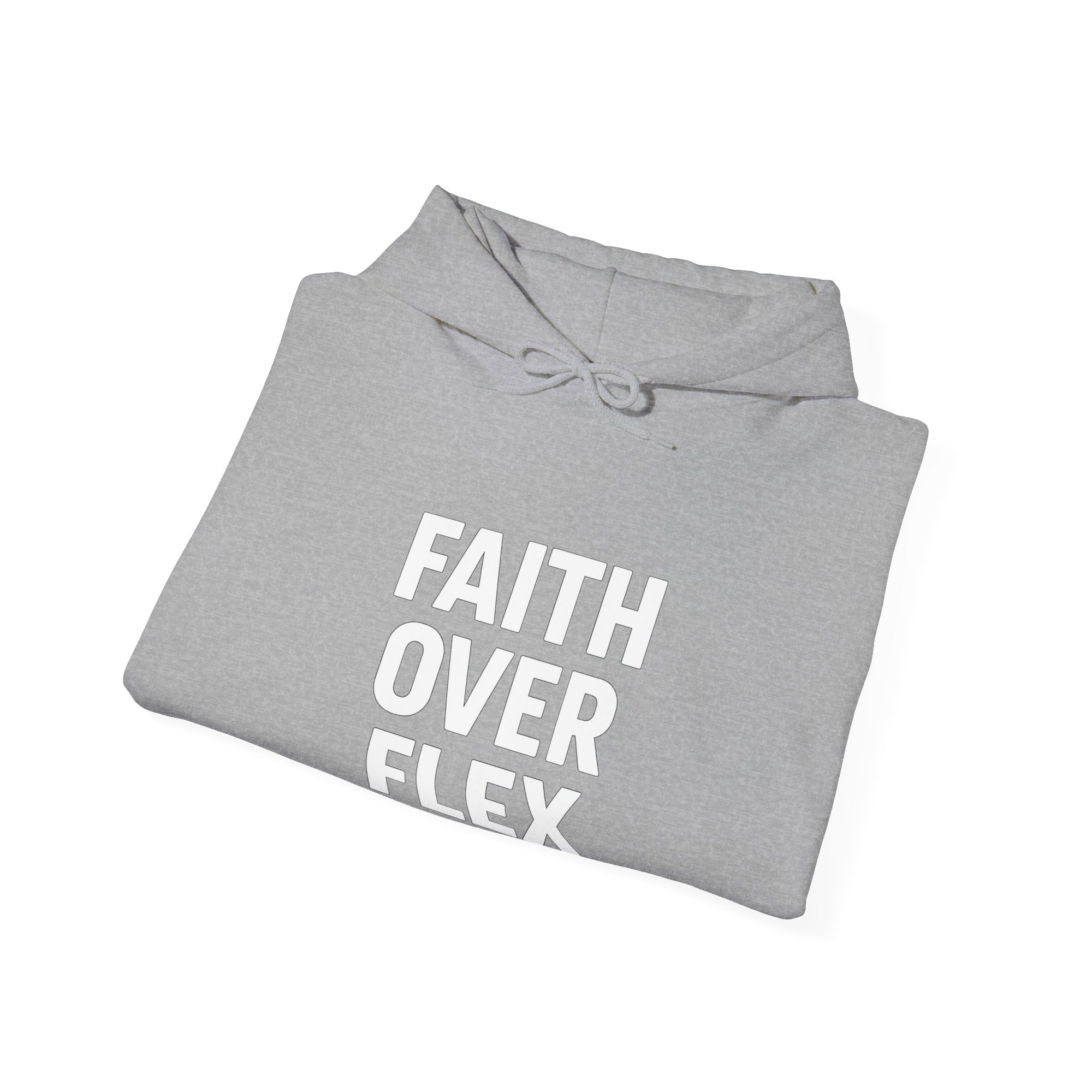 Faith Over Flex™ Hoodie – Unisex Christian Streetwear