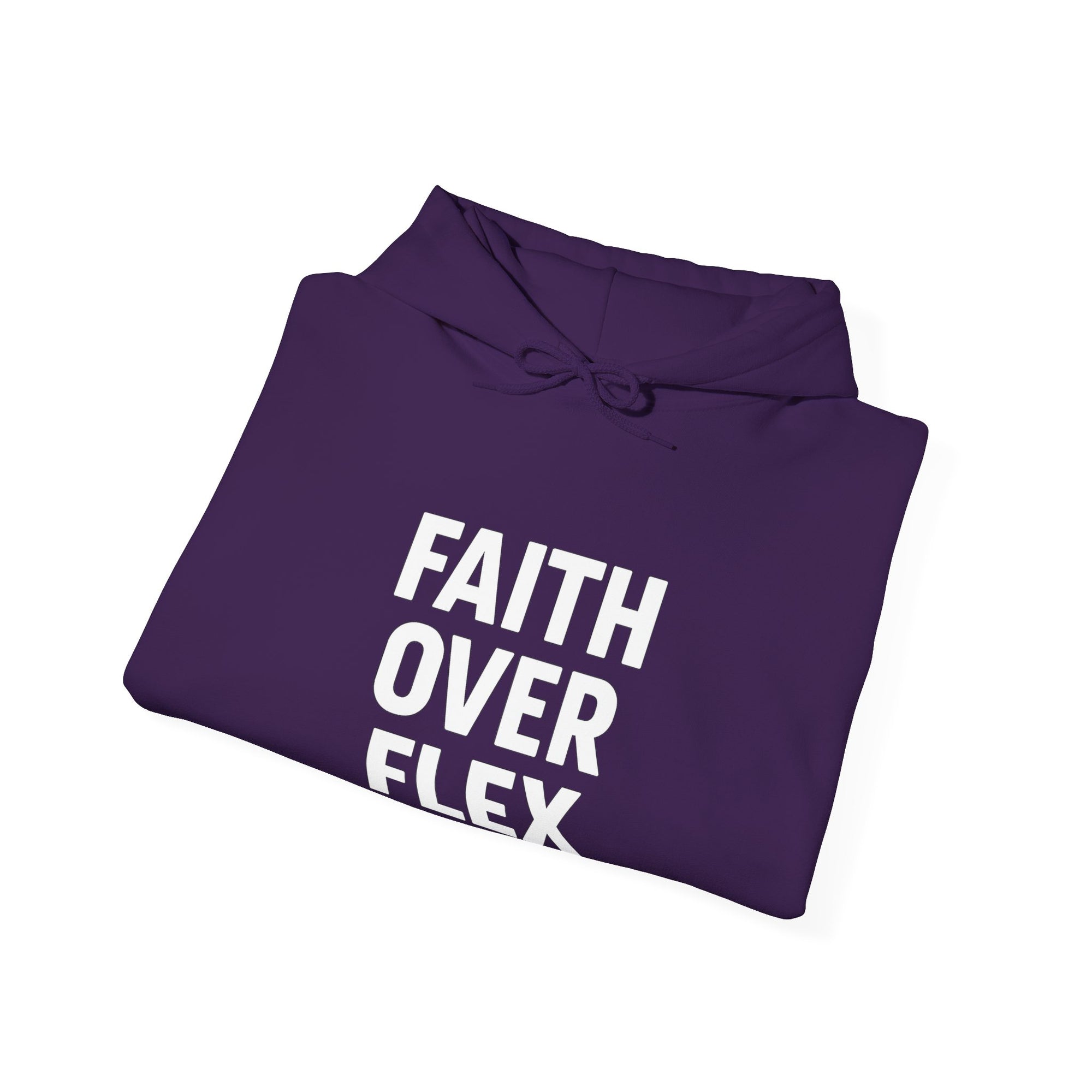 Faith Over Flex™ Hoodie – Unisex Christian Streetwear