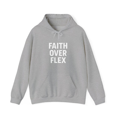 Faith Over Flex™ Hoodie – Unisex Christian Streetwear