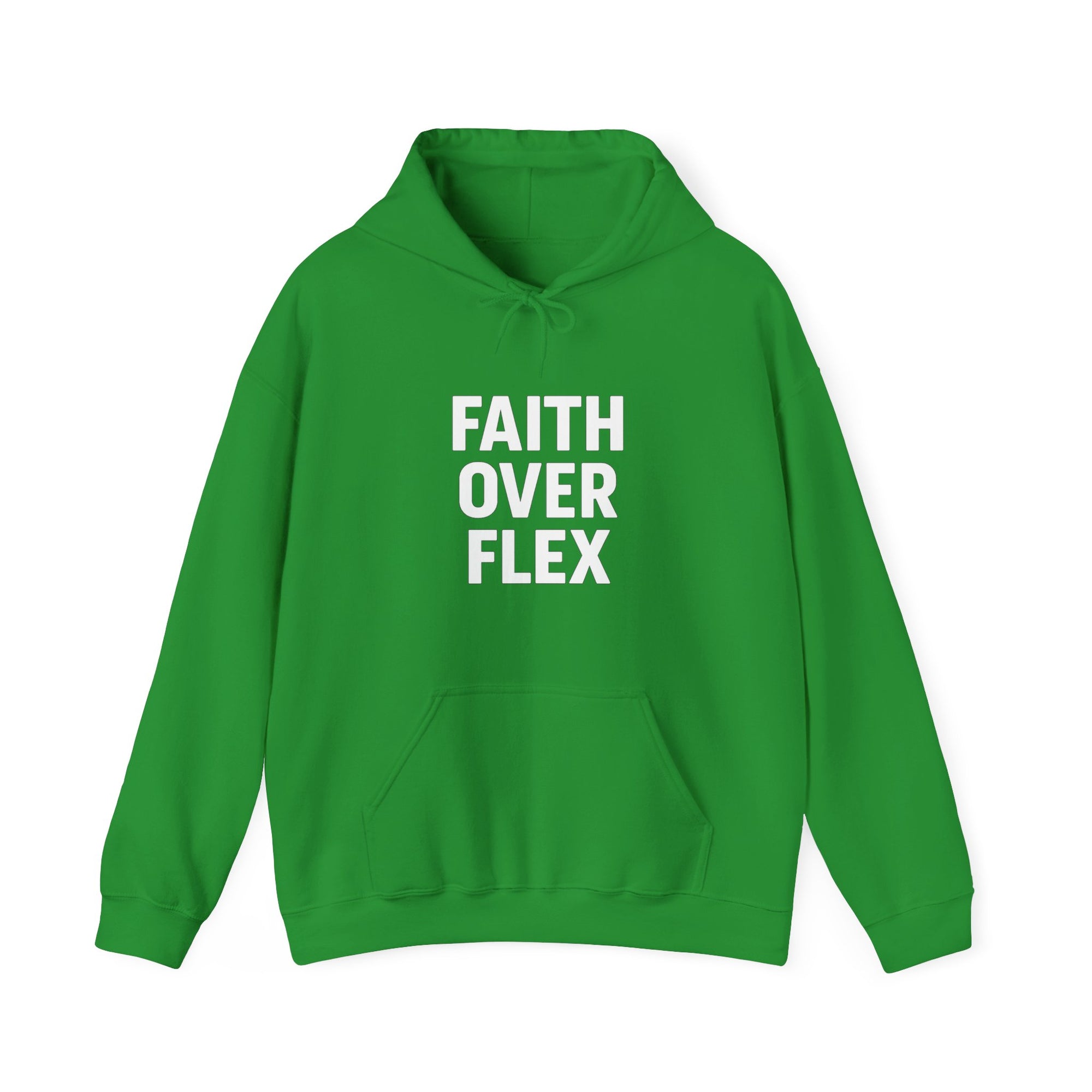 Faith Over Flex™ Hoodie – Unisex Christian Streetwear