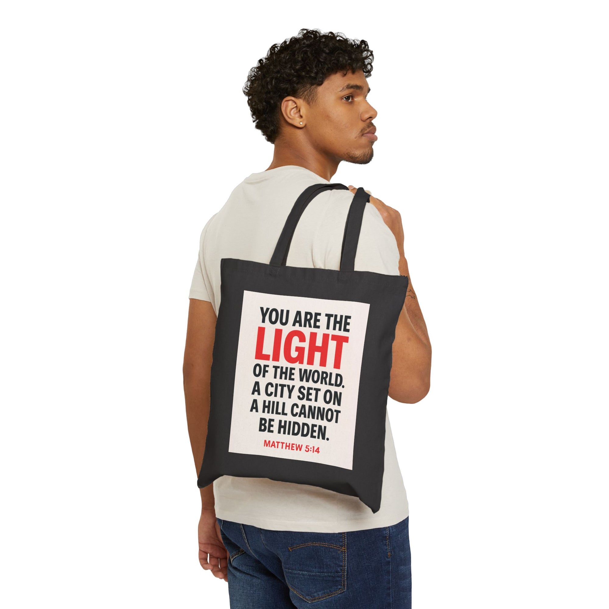 You Are the Light – Bible Verse Cotton Tote Bag