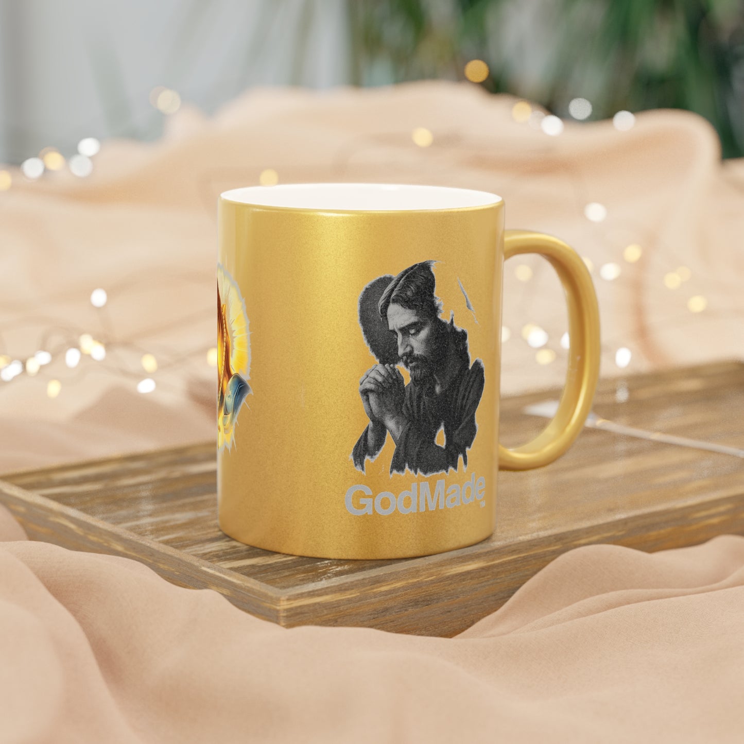 GodMade™ Metallic Mug – Faith-Fueled Shine in Gold or Silver