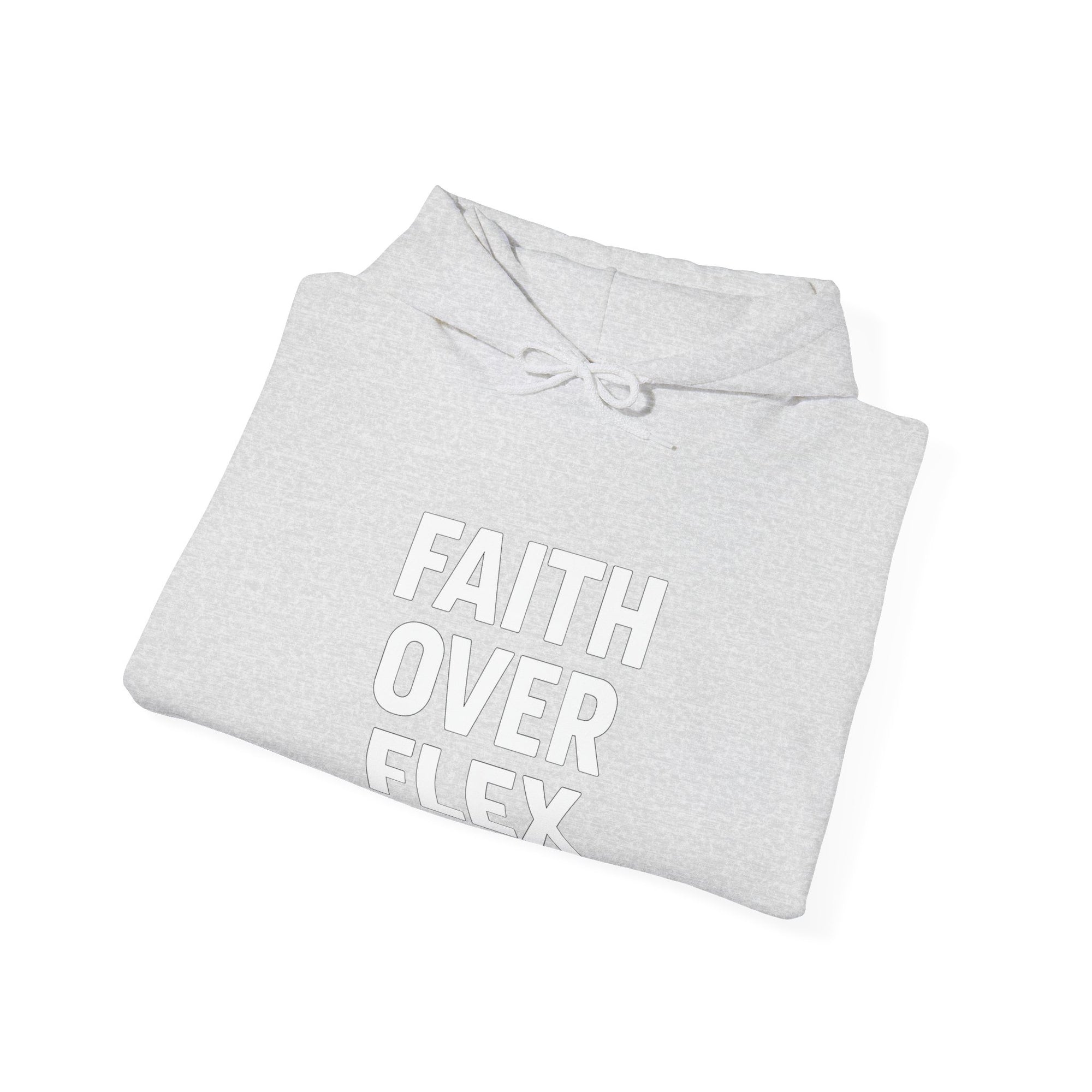 Faith Over Flex™ Hoodie – Unisex Christian Streetwear