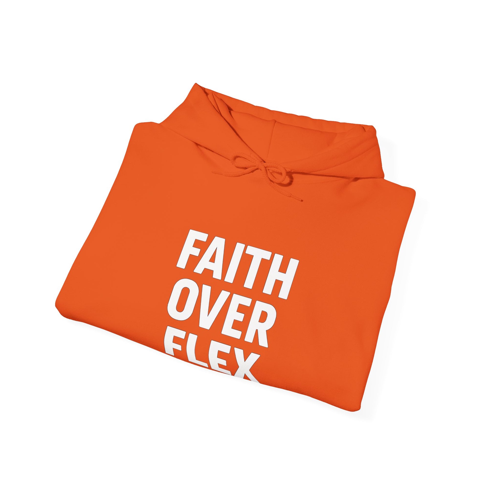 Faith Over Flex™ Hoodie – Unisex Christian Streetwear