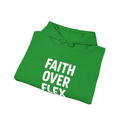Faith Over Flex™ Hoodie – Unisex Christian Streetwear