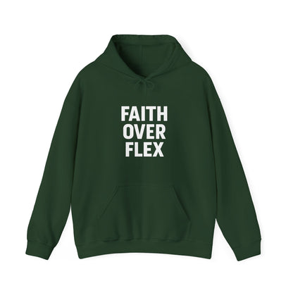 Faith Over Flex™ Hoodie – Unisex Christian Streetwear