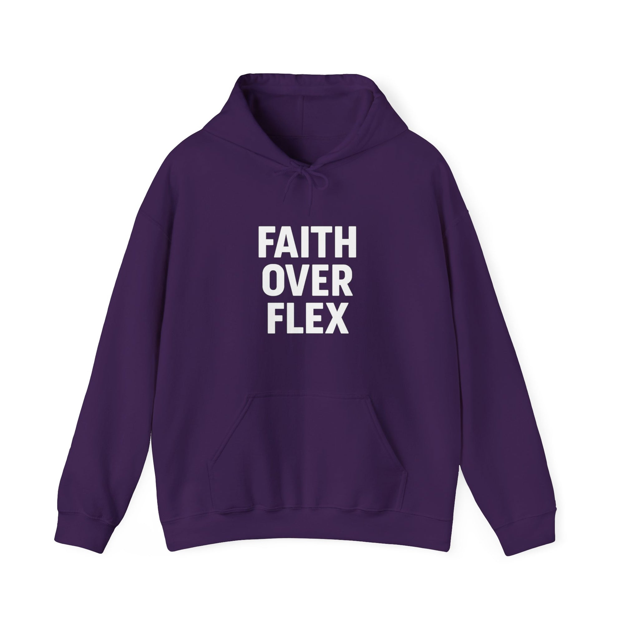 Faith Over Flex™ Hoodie – Unisex Christian Streetwear