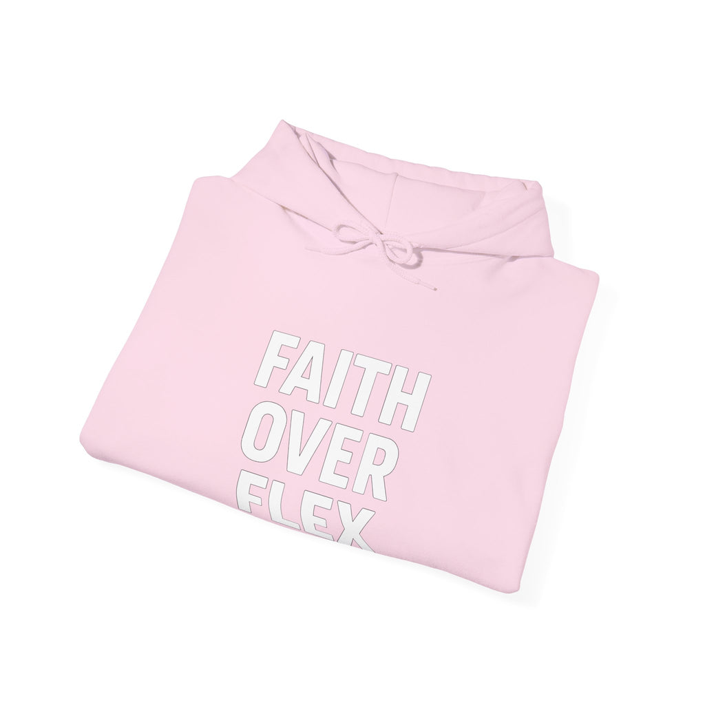 Faith Over Flex™ Hoodie – Unisex Christian Streetwear
