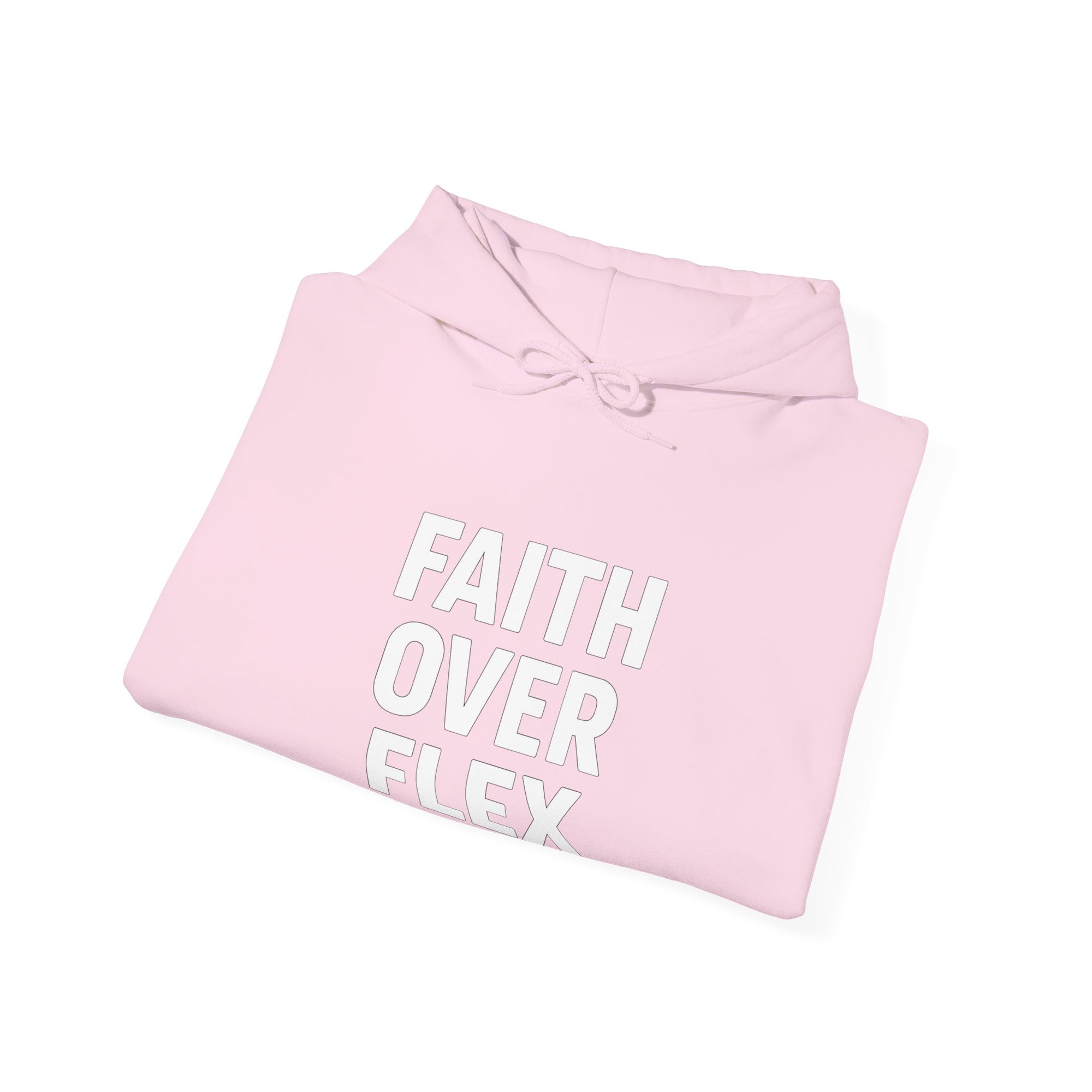 Faith Over Flex™ Hoodie – Unisex Christian Streetwear